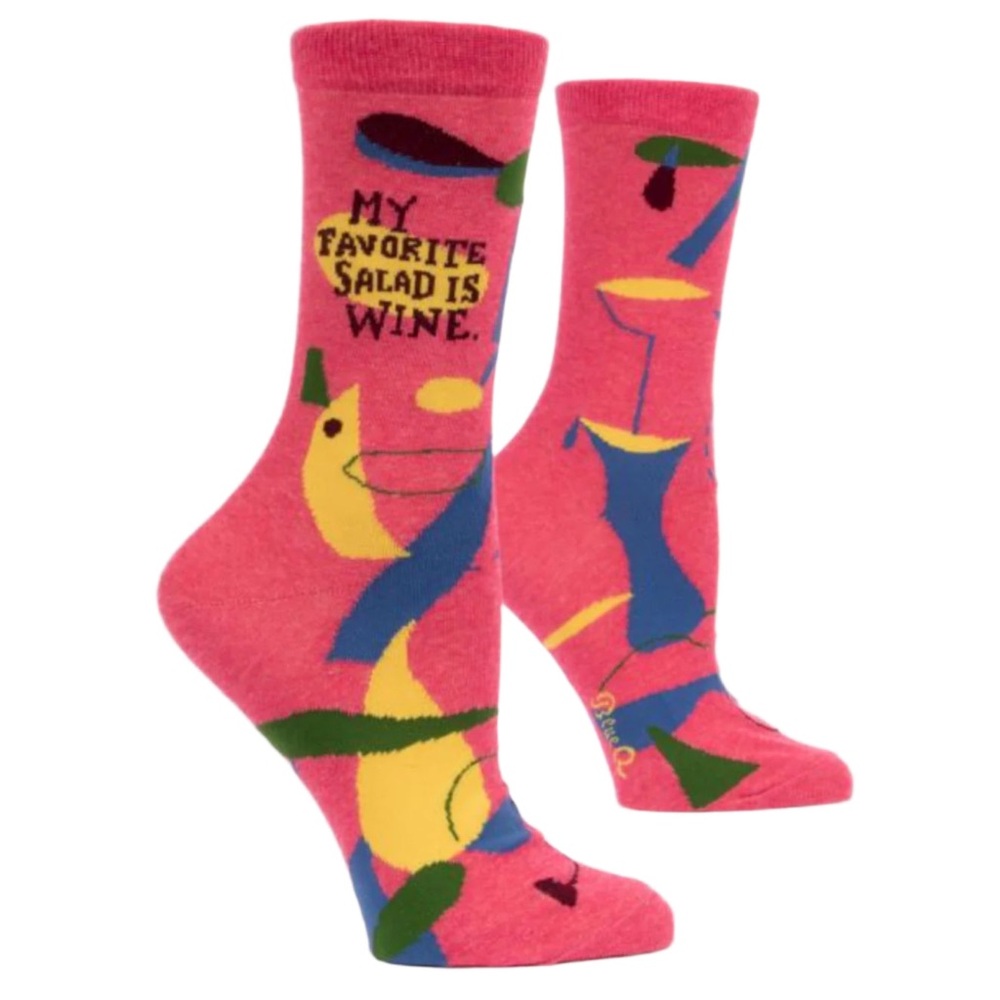 Blue Q Socks - My Favorite Salad Is Wine